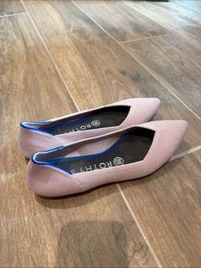 Rothy's Pointed Knit Flats in Pale Pink